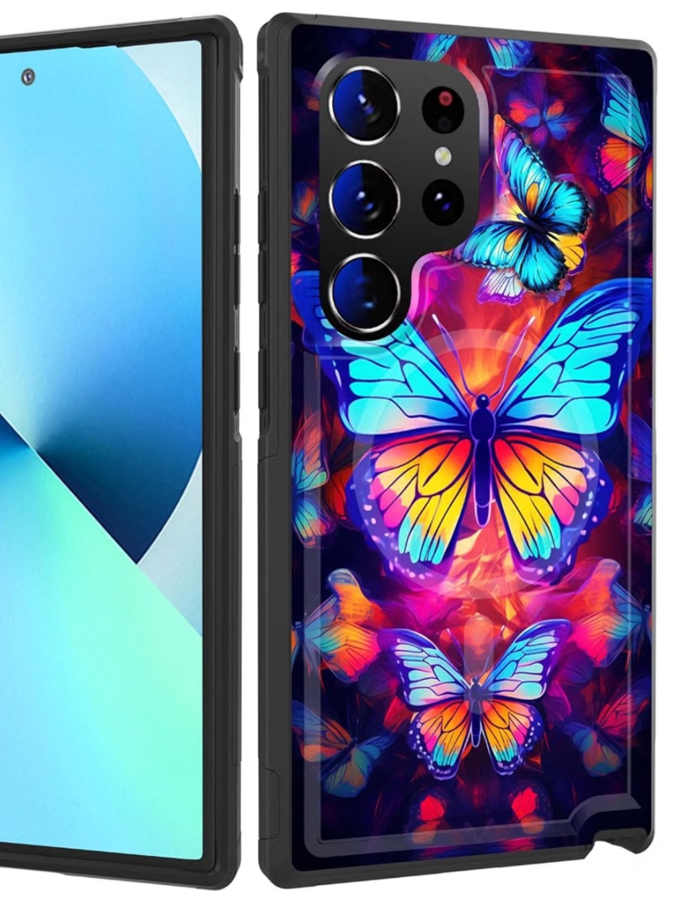 Galaxy S24 Butterfly Phone Case - Blue & Multicolor